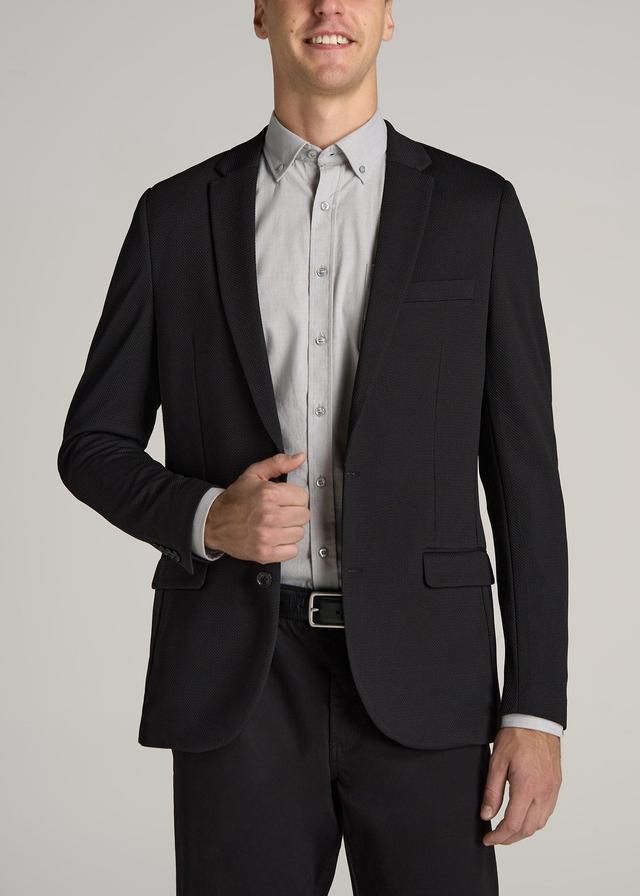 Textured Blazer for Tall Men in Black Male Product Image