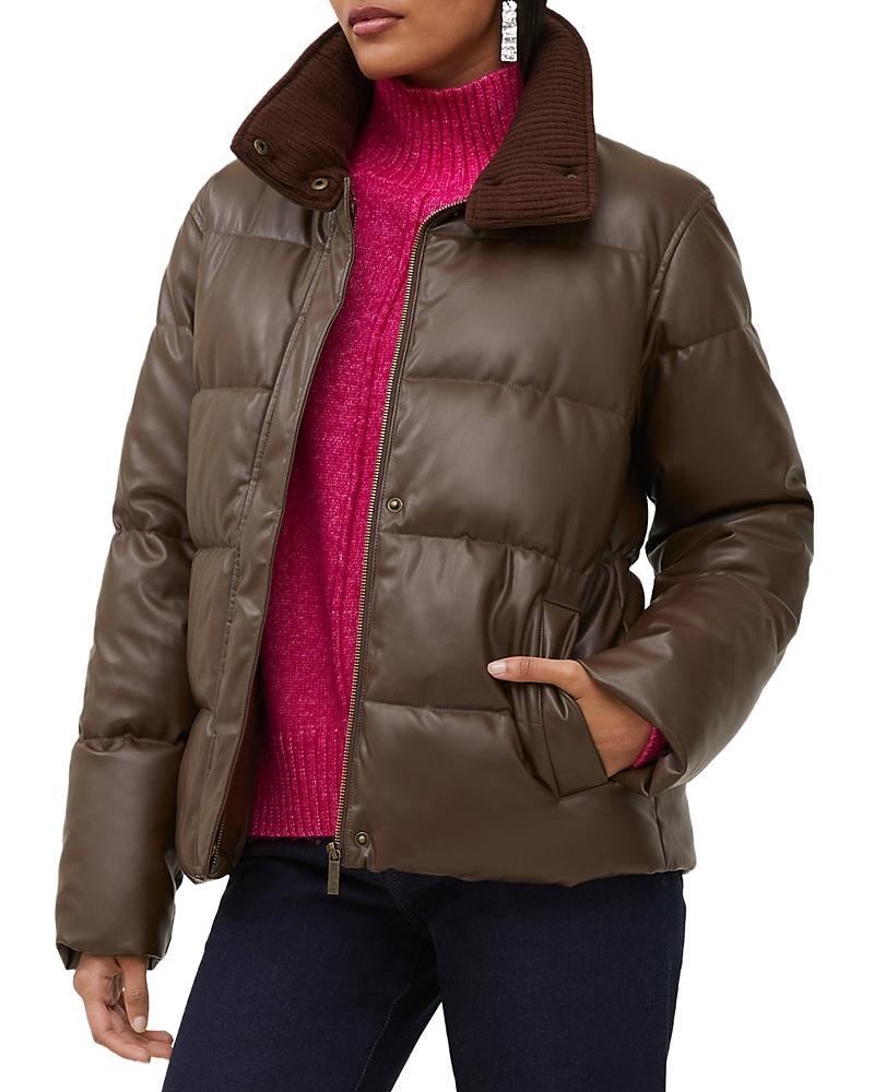 French Connection Faux Leather Puffer Jacket Product Image