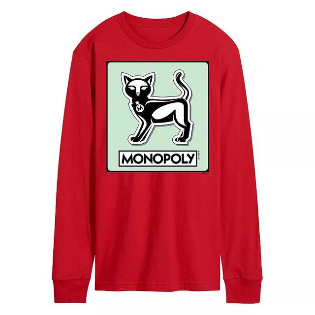 Mens Monopoly Cat Game Token Long Sleeve Graphic Tee Product Image