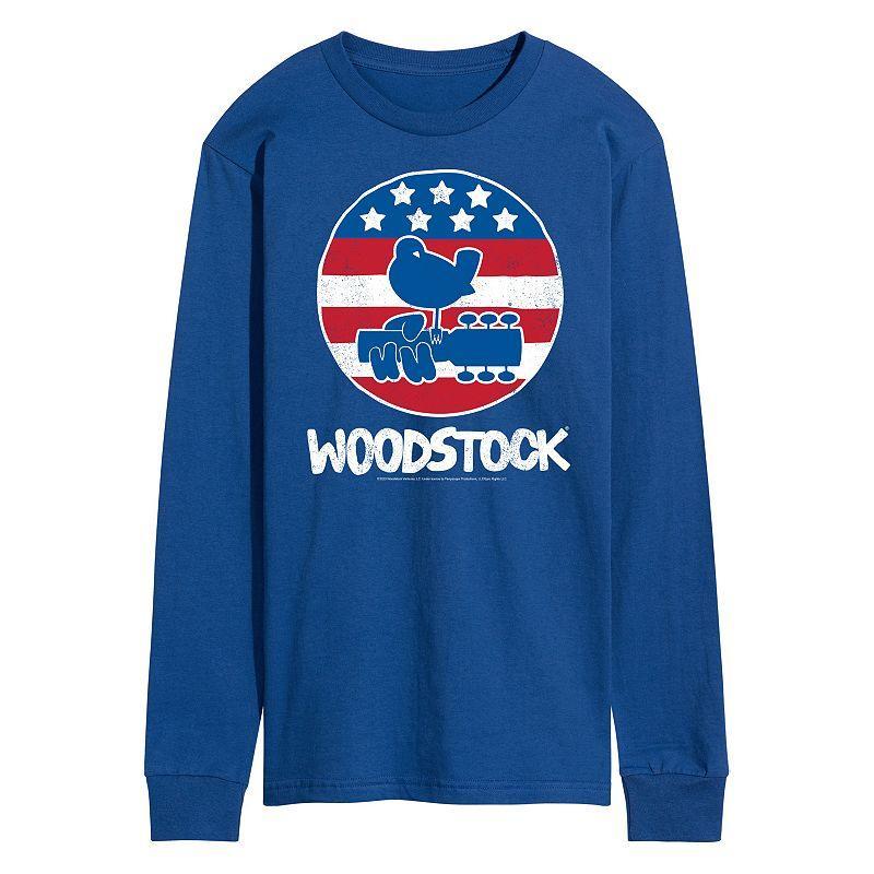 Mens Woodstock Americana Long Sleeve Graphic Tee Dark Grey Product Image