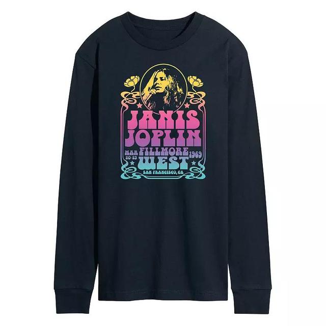 Mens Janis Joplin Fillmore Long Sleeve Tee Blue Product Image