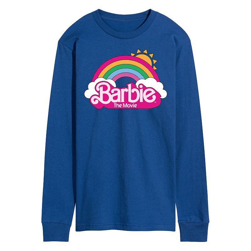 Mens Barbie Theatrical Logo Long Sleeve Graphic Tee Med Blue Product Image