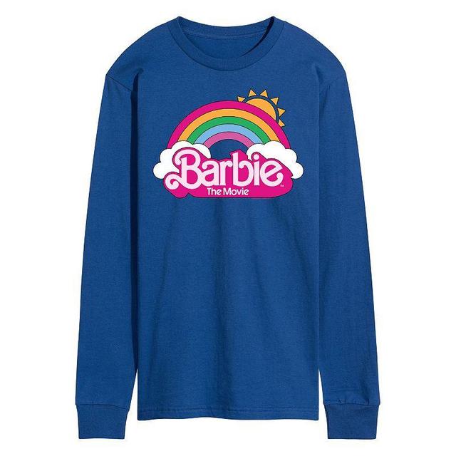 Mens Barbie Theatrical Logo Long Sleeve Graphic Tee Med Blue Product Image