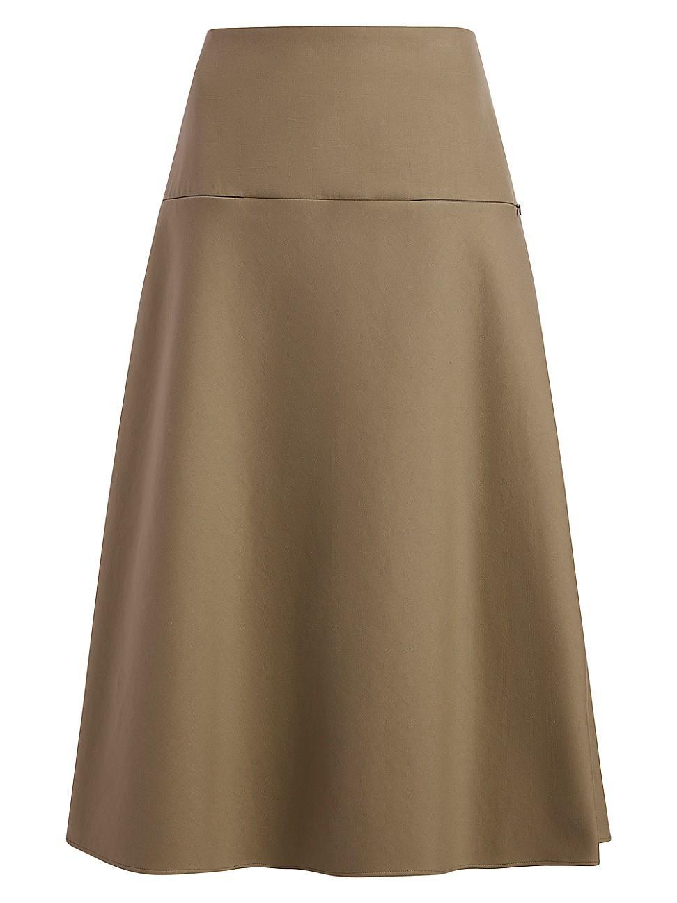 Womens Pleated Asymmetric Midi-Skirt Product Image