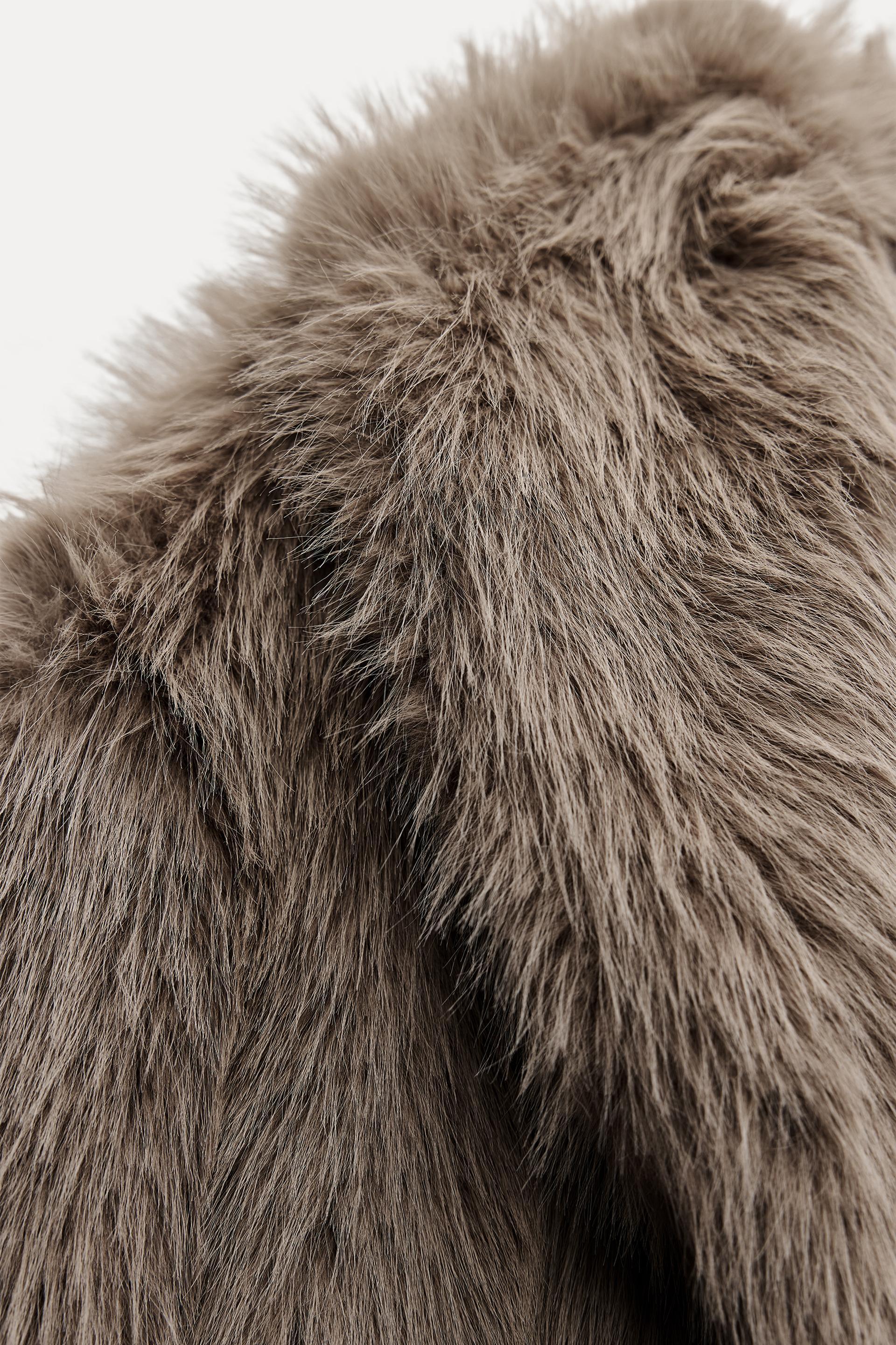 LONG FAUX FUR COAT product image