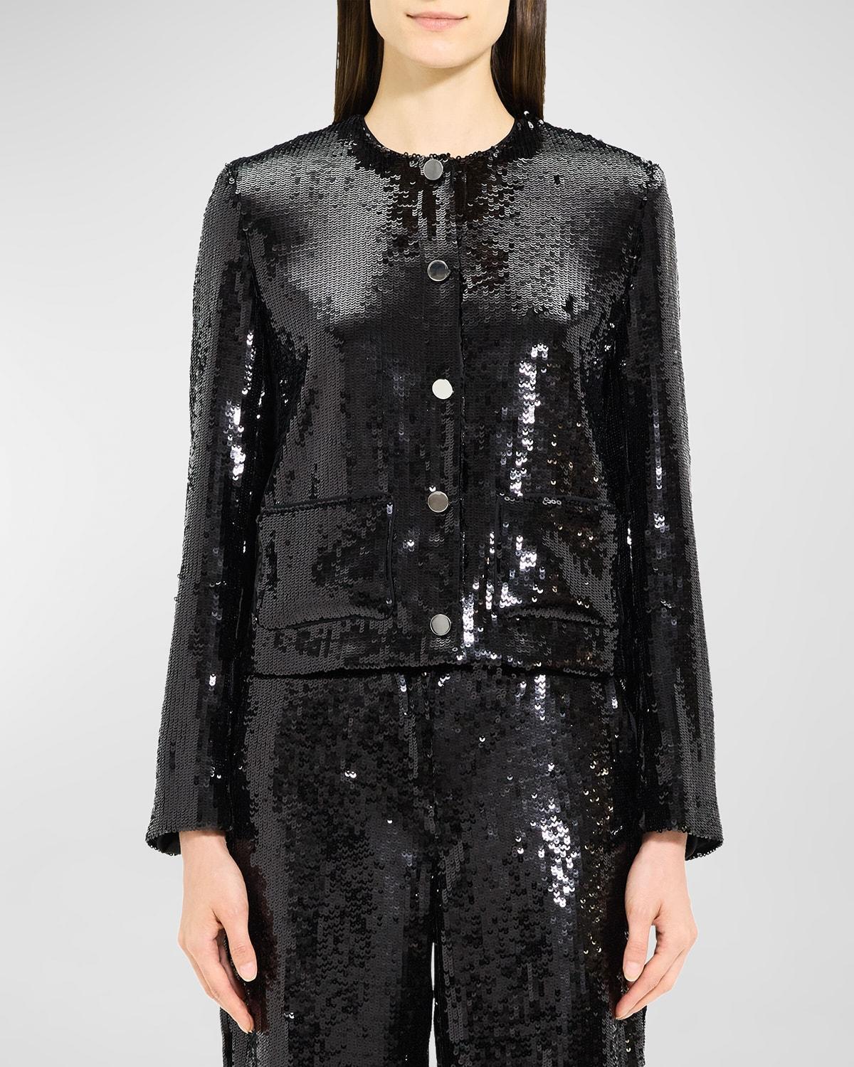 Womens Sequined Crop Jacket Product Image