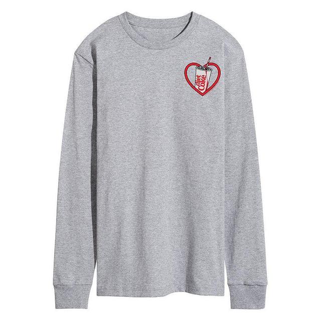 Mens Diet Coke Heart Long Sleeve Graphic Tee Med Grey Product Image