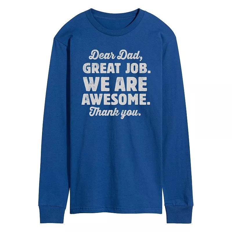 Mens Dear Dad Great Job Long Sleeve Heather Grey Product Image