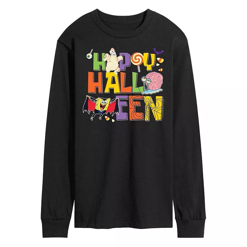 Mens SpongeBob SquarePants Happy Halloween Long Sleeve Tee Product Image