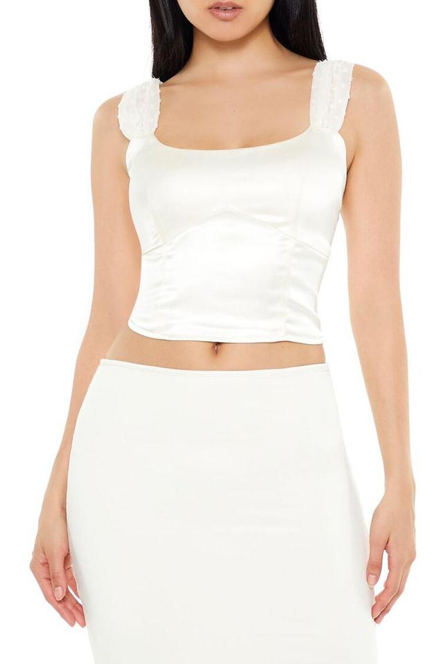 Satin Clip-Dot Bustier Crop Top | Forever 21 Product Image