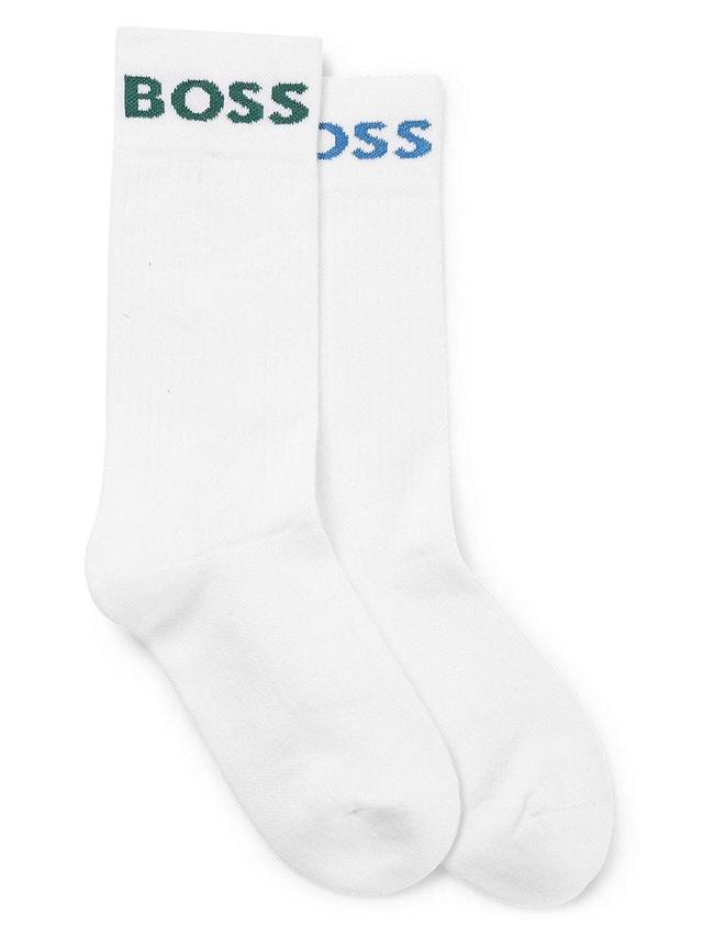 Mens Two-Pack of Short Logo Socks in a Cotton Blend Product Image