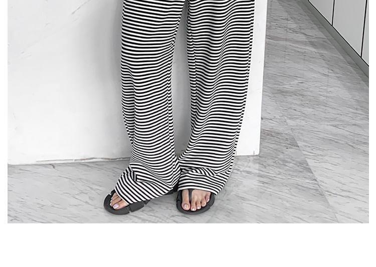 Striped Wide-Leg Sweatpants Product Image