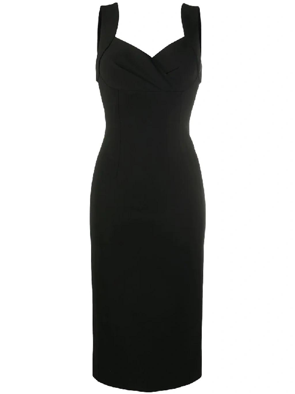 DOLCE & GABBANA Sweetheart Neckline Jersey Dress In Black Product Image