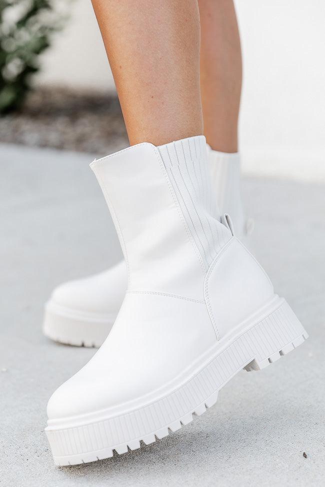 Sheila Off White Chunky Ankle Bootie FINAL SALE Product Image