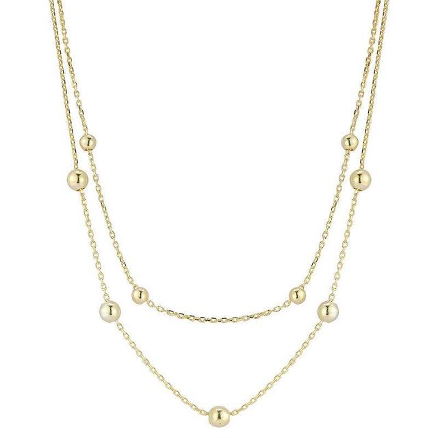 Sunkissed Sterling Bubble Double Layer Necklace, Womens Gold Product Image