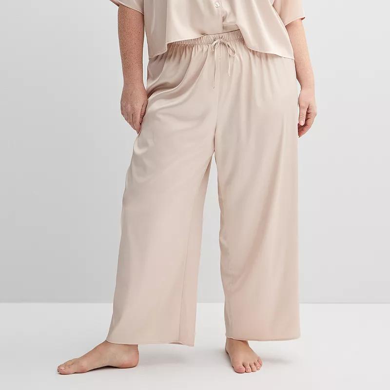 Plus Size Sonoma Goods For Life Satin Sleep Pants, Womens Product Image