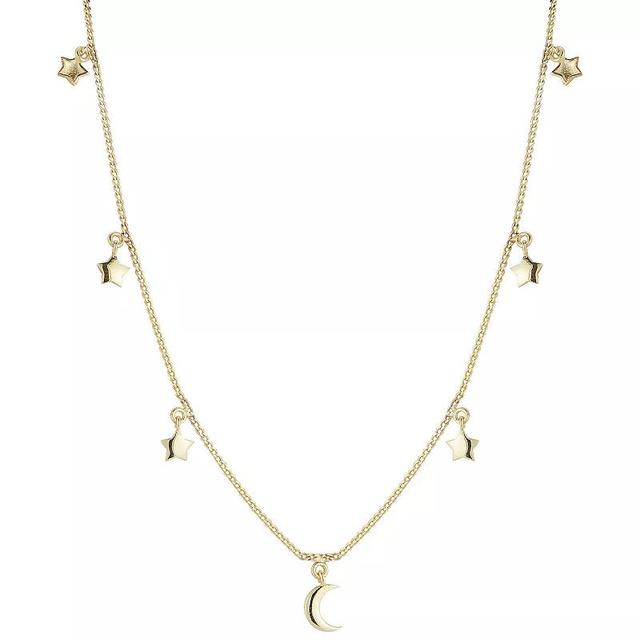 Sunkissed Sterling 14k Gold Over Silver Star & Moon Necklace, Womens Gold Tone Product Image