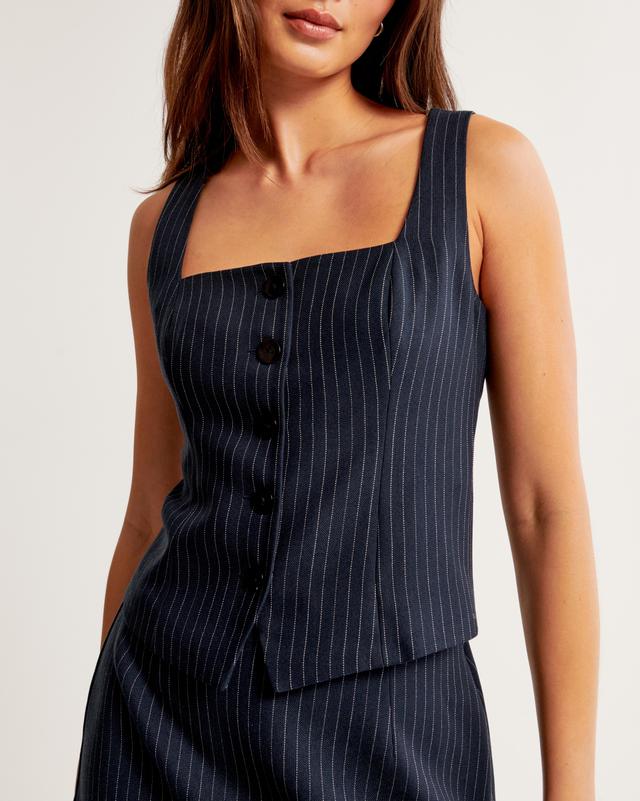 The A&F Mara Tailored Vest Squareneck Set Top Product Image