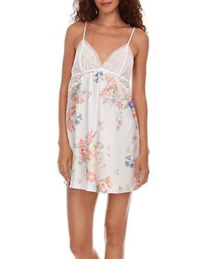 Flora Nikrooz Andrea Shimmer Floral Print Satin Chemise Product Image