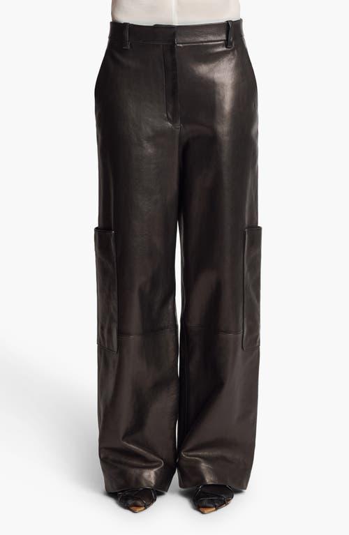 Caiton Leather Wide-leg Cargo Pants In Schwarz Product Image