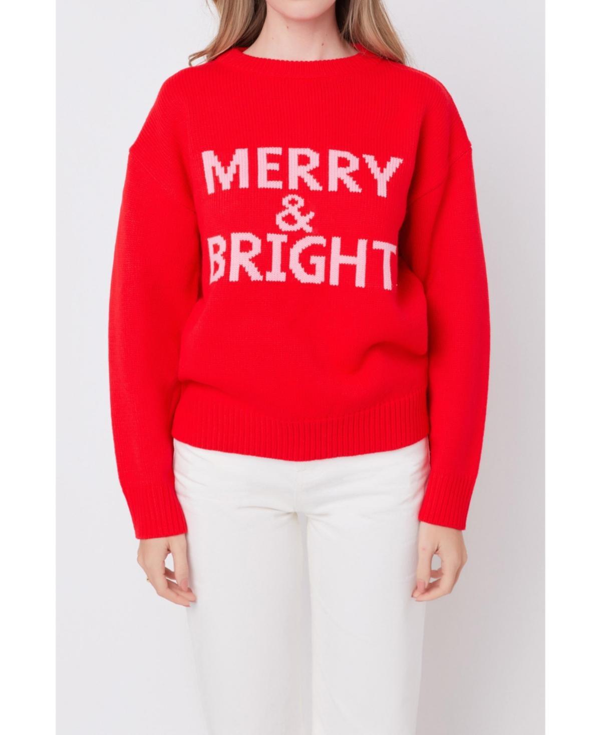 English Factory Womens Merry and Bright Holiday Sweater Product Image