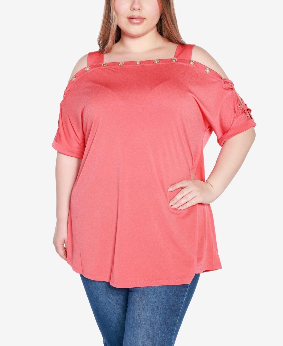 Belldini Plus Size Cold-Shoulder Top Product Image