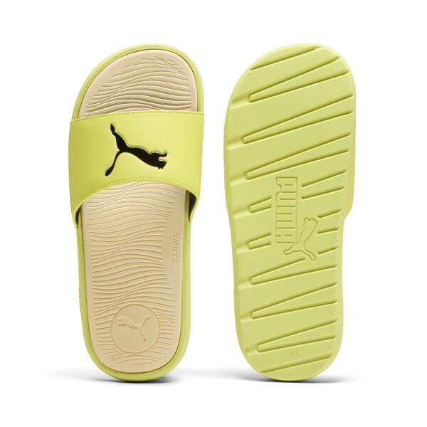 PUMA Cool Cat 2.0 Sport Women's Slides in Lime Sheen/Black/Creamy Vanilla Product Image