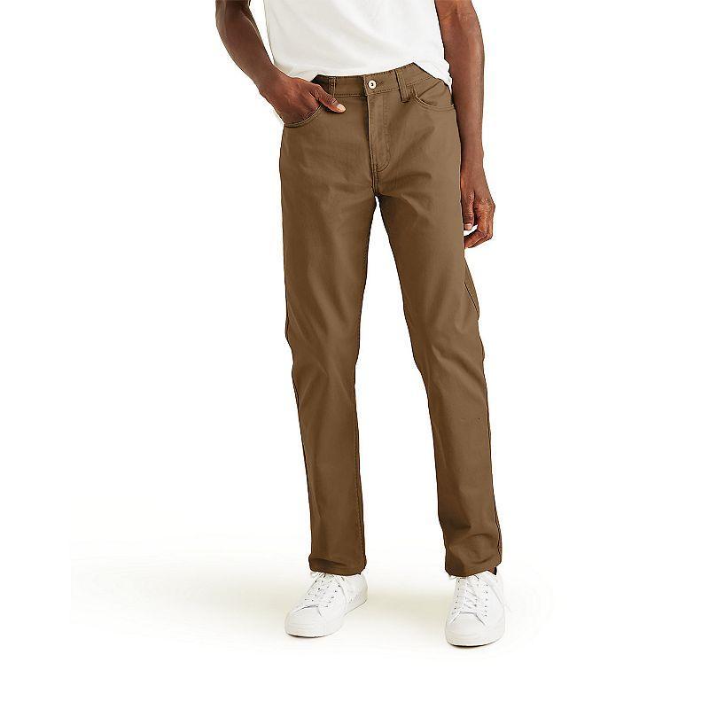 Mens Dockers Jean Cut Khaki All-Seasons Tech Straight-Fit Pants Beig/Green Product Image