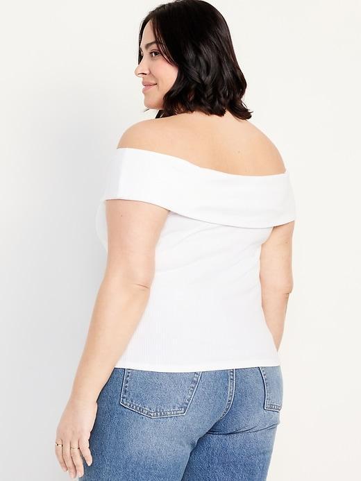 Off-Shoulder Ribbed Top Product Image