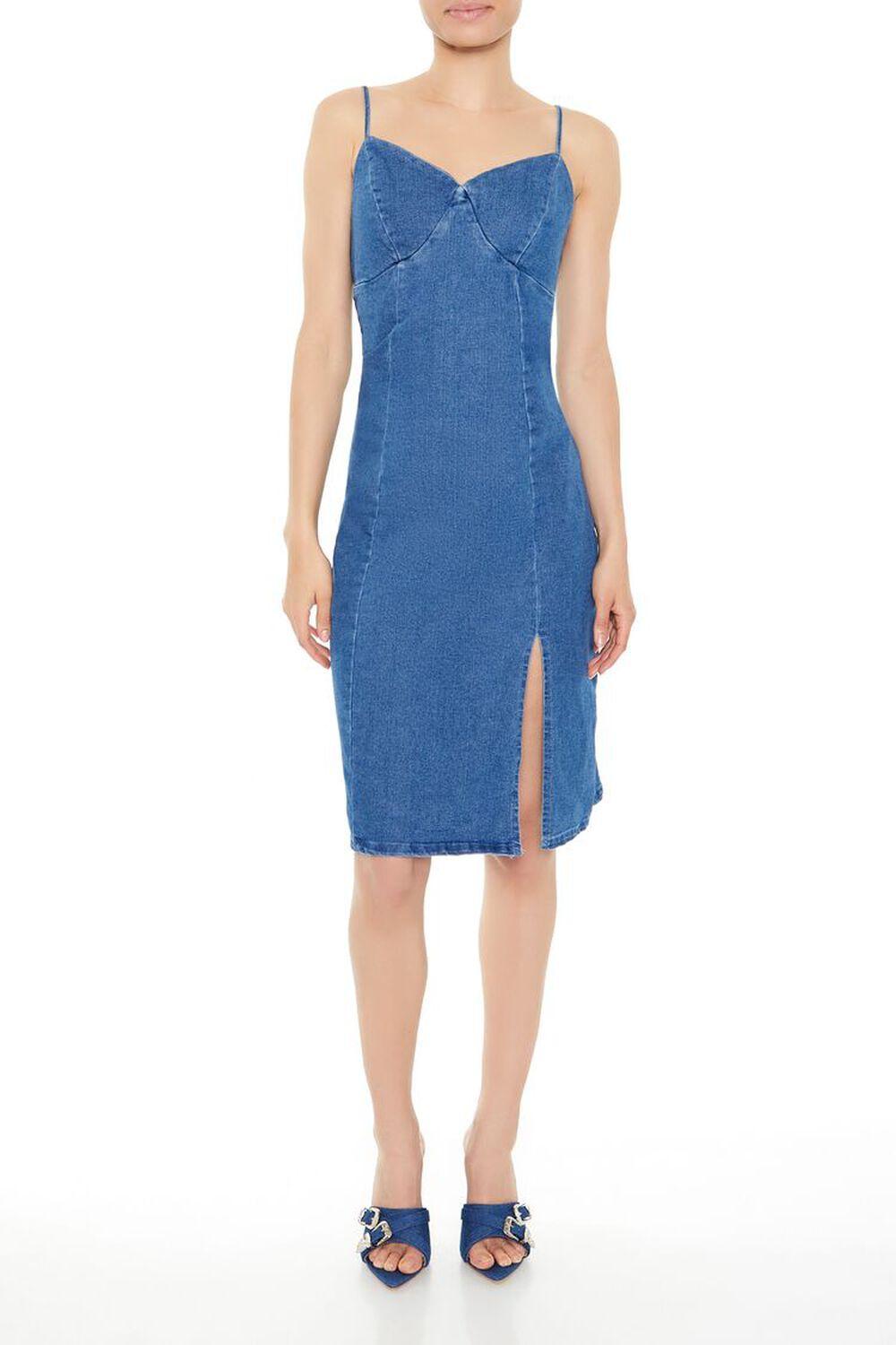 Sweetheart Denim Midi Dress | Forever 21 Product Image