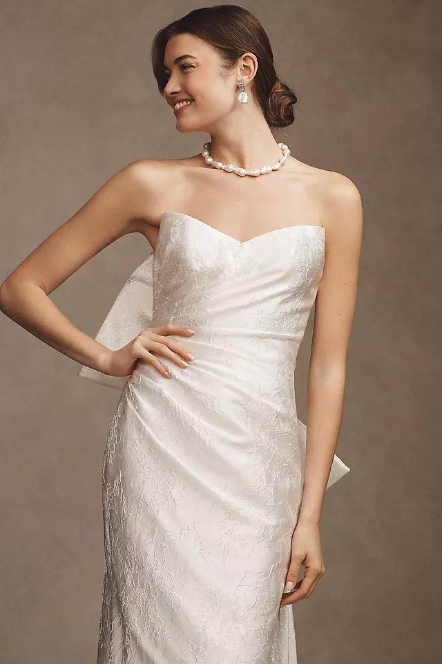 Wtoo by Watters Callahan Sweetheart Draped Jacquard Column Wedding Gown Product Image