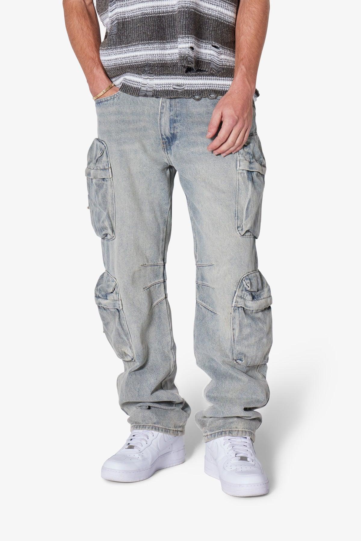 Wide Bellow Cargo Denim - Blue Product Image