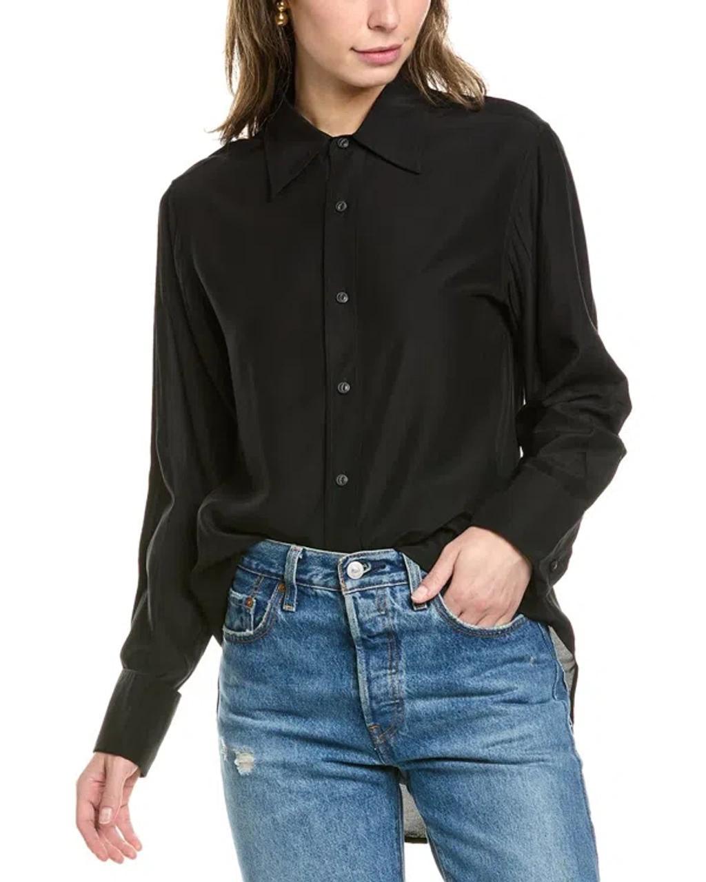 Delphine Silk-blend Shirt In Black product image