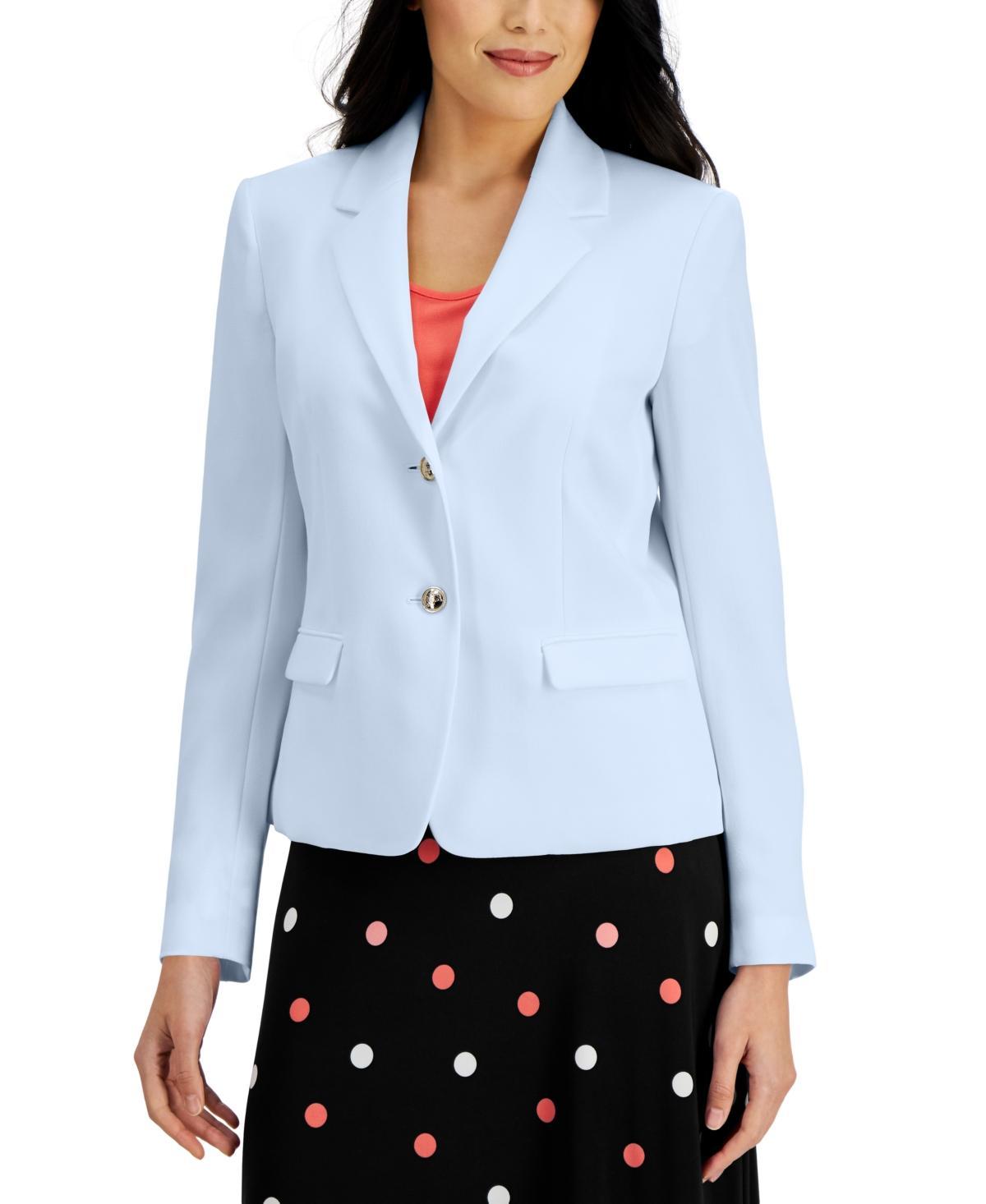 Kasper Sophie Two Button Notch Lapel Long Sleeve Crepe Blazer Product Image