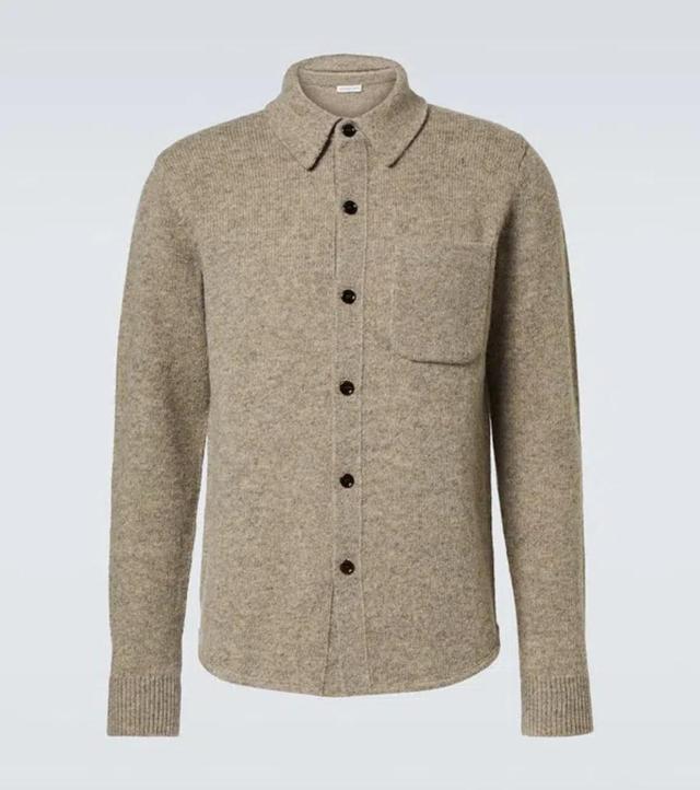 DRIES VAN NOTEN Wool Shirt In 813 - Grey Melange Product Image