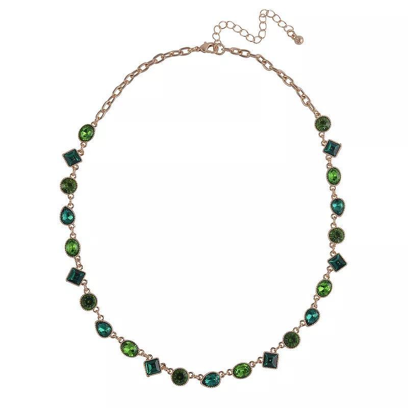 Emberly Simulated Crystal Collar Necklace, Womens, Green Product Image