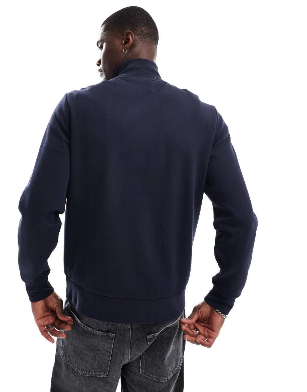 Calvin Klein micro logo repreve quarter zip sweatshirt in navy Product Image