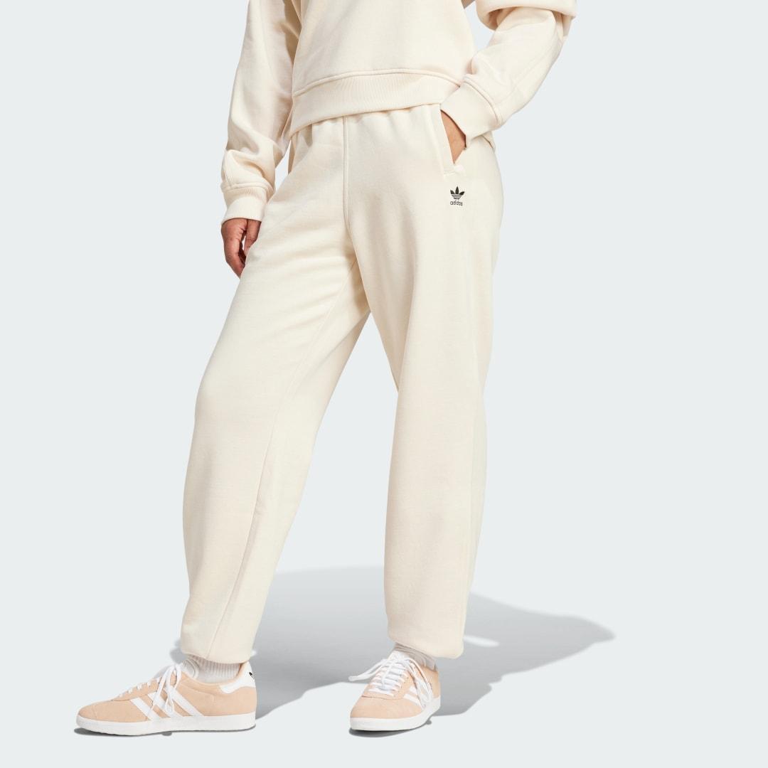 adidas Essentials Fleece Loose Joggers Wonder White L Womens Product Image