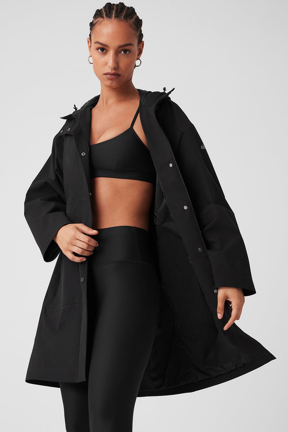 Rain Or Shine Long Coat - Black Female Product Image