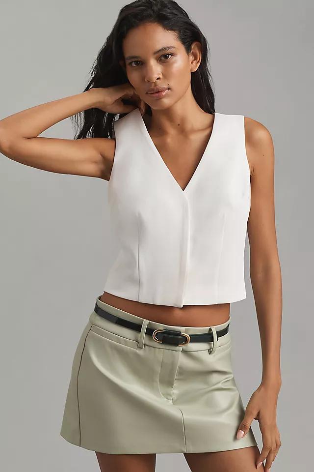 Flat White Sleeveless Tailored Blouse Product Image