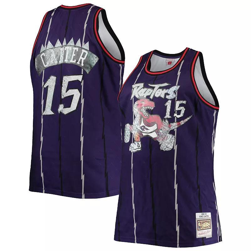 Mens Mitchell & Ness Vince Carter Purple Toronto Raptors Big & Tall 1998-99 NBA 75th Anniversary Diamond Swingman Jersey Product Image