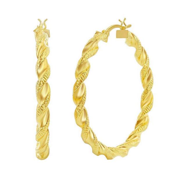 Twisted Hoop Earrings, Womens, Gold Tone Product Image