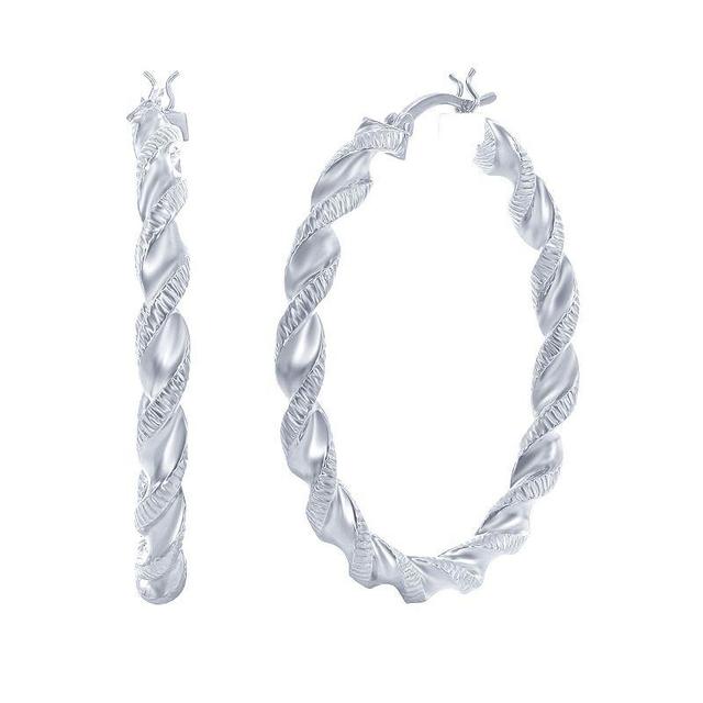 Twisted Hoop Earrings, Womens, Sterling Product Image