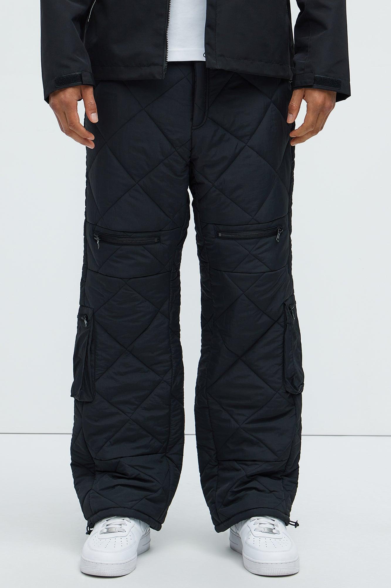 Dayton Straight Quilted Cargo Pants - Black Product Image