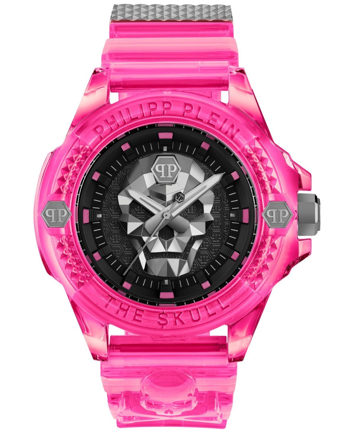 Philipp Plein Womens The Kull Scuba Duba Edition Analog Pink Silicone Strap Watch Product Image