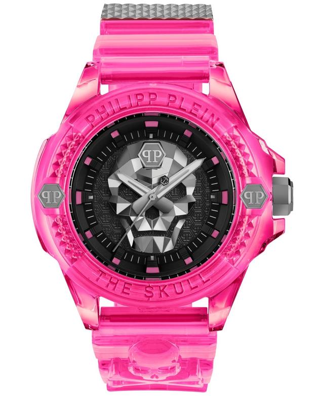 Philipp Plein Womens The Kull Scuba Duba Edition Analog Pink Silicone Strap Watch Product Image