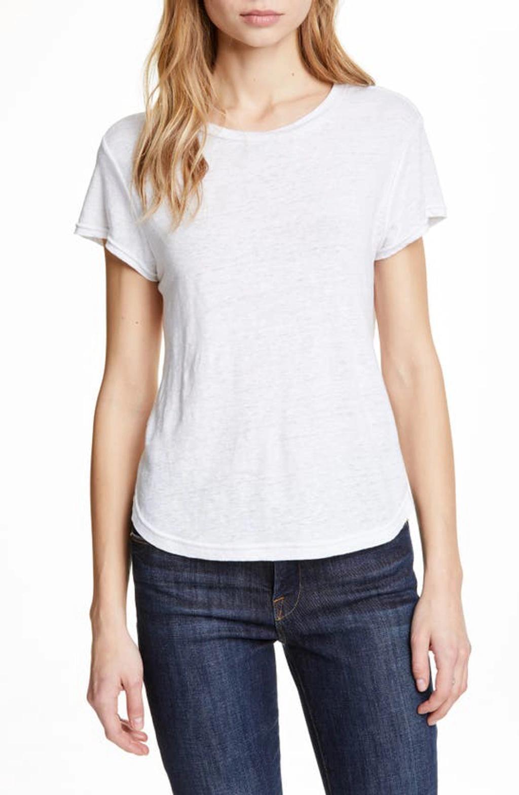 FRAME Easy True Linen T-shirt In Aloe Product Image