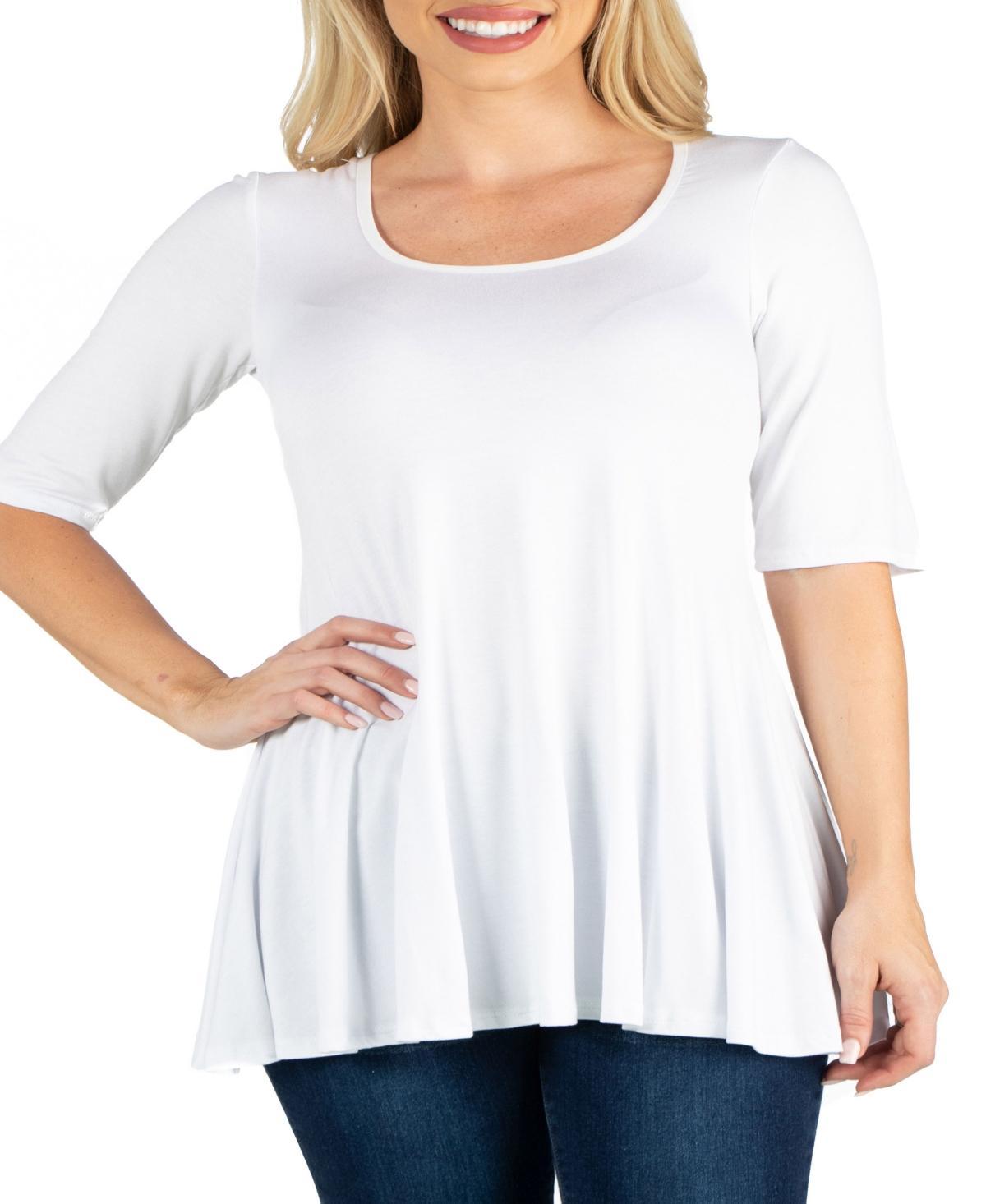 Womens Elbow Sleeve Swing Tunic Top Product Image