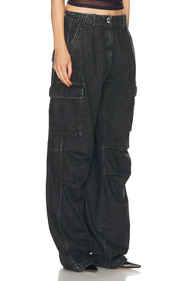 Coperni Denim Wide Leg Cargo Pant in Black Product Image