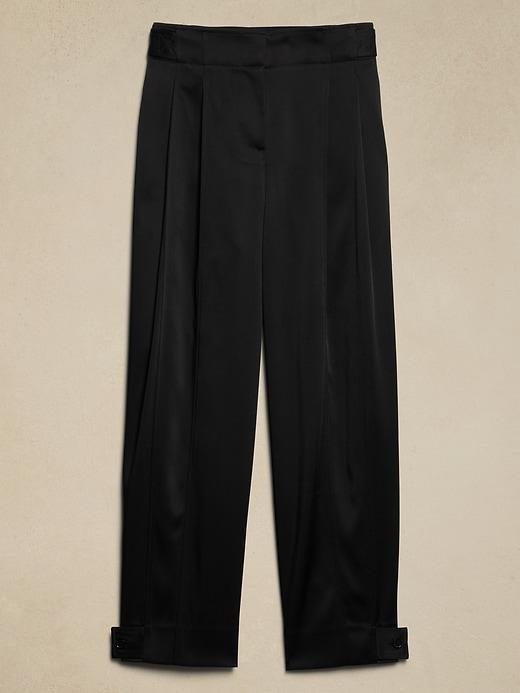 Satin Pleated Tab-Leg Pant Product Image